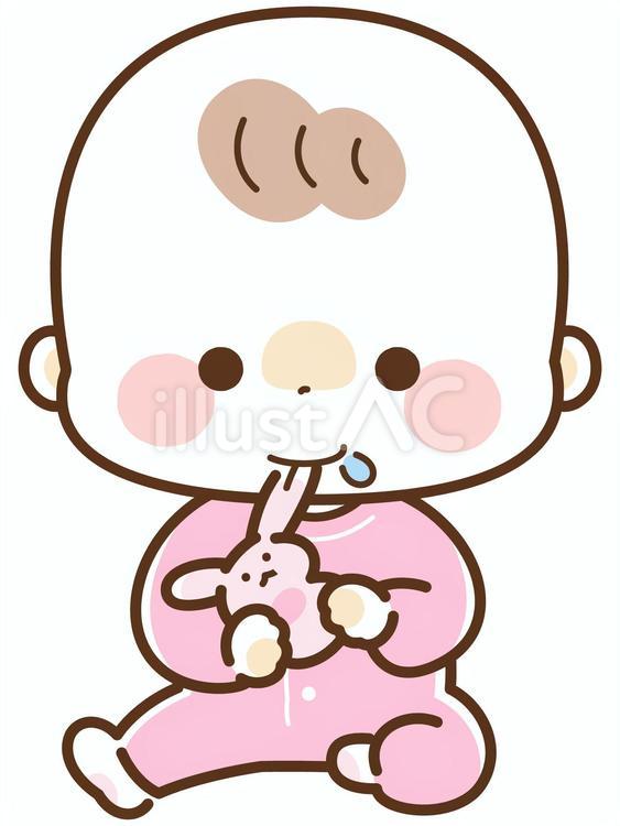 おもちゃをしゃぶる赤ちゃん 赤ちゃん,おもちゃ,しゃぶるのイラスト素材