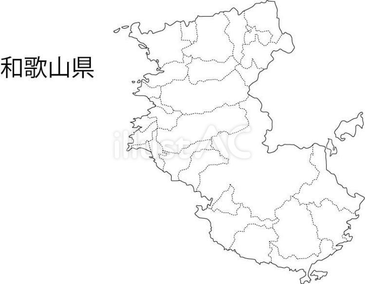 和歌山県・境界線入り 和歌山,和歌山県,境界線のイラスト素材