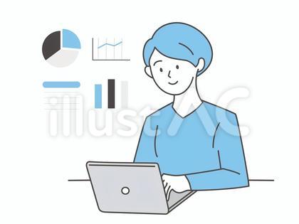 デスクワークする会社員の女性