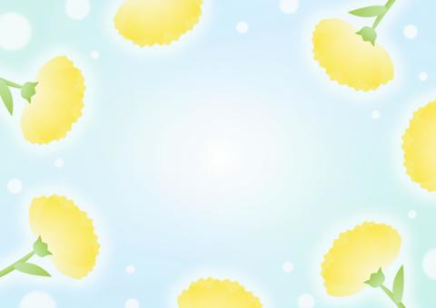 父の日の黄色い花の背景・夏のフレーム 夏,父の日,背景,フレーム,水彩,花,枠,6月,初夏,飾り枠のイラスト素材