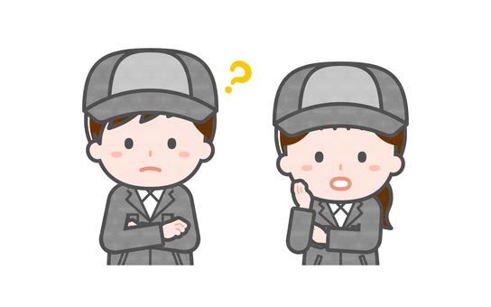 ミニ_2人_工場作業員の男女04 男性,女性,大人,職業,仕事,作業員,スタッフ,製造,物流,労働のイラスト素材