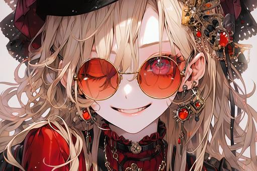 イラスト原画 「サングラスの娘」 サングラスの女の子イラスト - No: 24162453｜無料イラスト