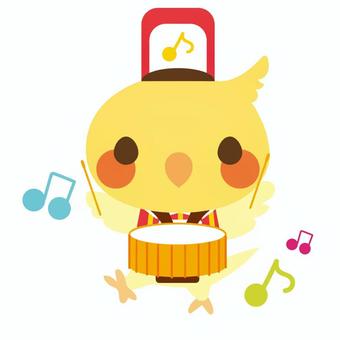 どうぶつ音楽隊 オカメインコ どうぶつ音楽隊 オカメインコ オカメインコ,オウム,鳥,ペット,動物,生き物,擬人化,キャラクター,音楽,マーチングのイラスト素材