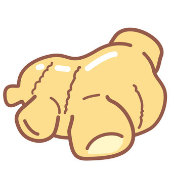 シンプルな生姜のイラスト 生姜,一個,塊,野菜,皮のイラスト素材