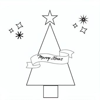 シンプルかわいいクリスマスツリーイラスト