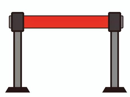 Illustration, belt partition, do not enter, pole, 