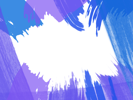 青とパープル色の刷毛で囲みフレーム フレーム,筆,背景,ブラッシュ,パープル,ベリー色,透明,透けてる,飾り枠,囲みのイラスト素材