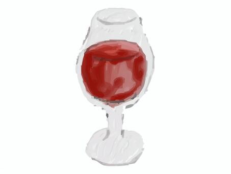 油彩風の赤ワイングラス 赤ワイン,ワイングラス,ワイン,油彩風,お酒,アルコール,バー,バル,乾杯,レストランのイラスト素材