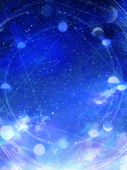 月の満ち欠け、星界の領域【8】 スピリチュアル,月,星,夜,空,神秘的,縦長,背景,幻想的,ファンタジーのイラスト素材