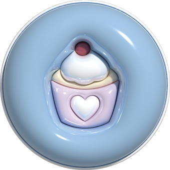 ぷっくりカップケーキ② ぷっくり,ぷくぷく,アイコン,トプ画,ケーキ,カップケーキ,スイーツのイラスト素材