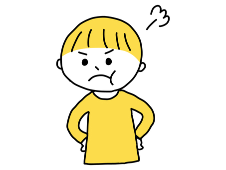 むくれる男の子 怒る,拗ねる,むくれる,ほっぺ,プンプン,イライラ,怒,男の子,男子,キッズのイラスト素材