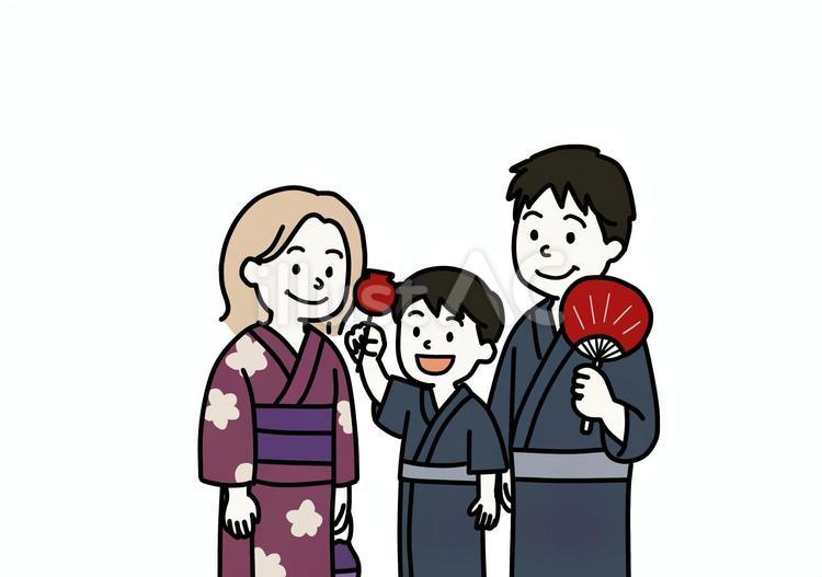 花火大会に行く家族 花火大会,夏,家族のイラスト素材