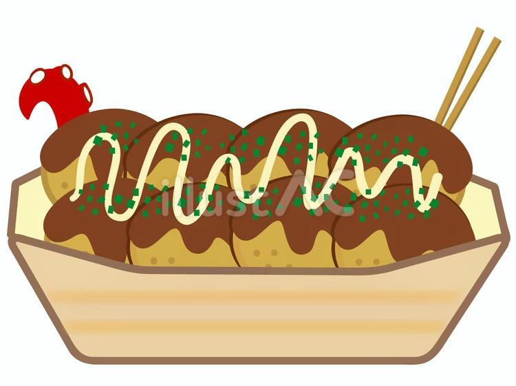 舟盛りのたこ焼き たこ焼き,舟盛り,タコのイラスト素材