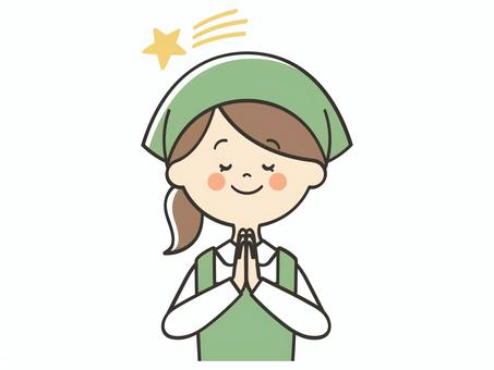 願い事をする女性店員 願い事をする女性店員 願い事,お願い,流れ星,祈る,七夕,商売繁盛,店員,女性,パート,バイトのイラスト素材
