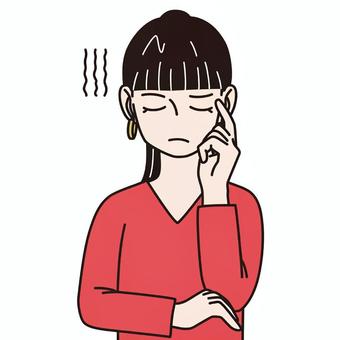 【アイコン用画像】女性_俯く_5 表情,感情,俯く,悩む,考え込む,落ち込む,疲れ,不調,心配,不安のイラスト素材