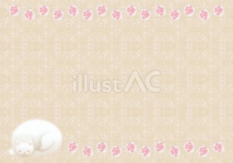 猫の手も借りたいフレーム7 肉球,足跡,フレームのイラスト素材