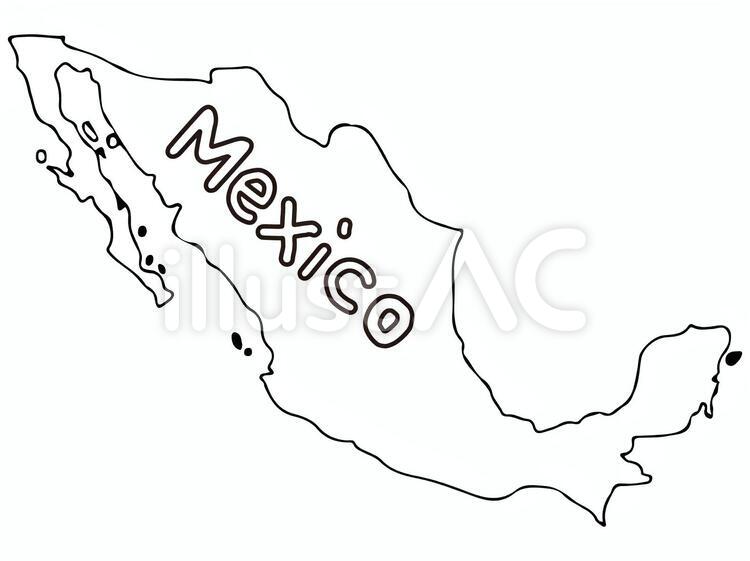 メキシコ地形 メキシコ,地形,地図のイラスト素材