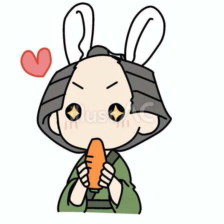 好きなうさぎな町民 町民,ウサギ,好きのイラスト素材