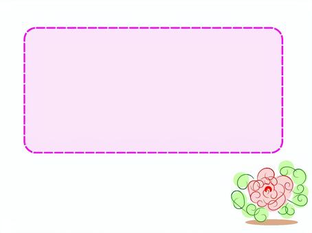 バラ模様のフレーム バラ,模様,緑,赤,ピンク,点線フレーム,枠のイラスト素材