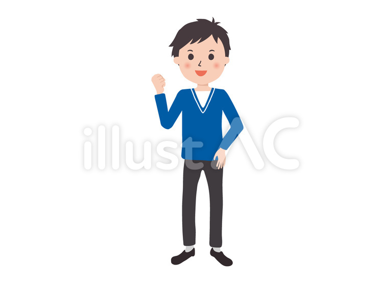男性 男性,やる気,ガッツポーズのイラスト素材