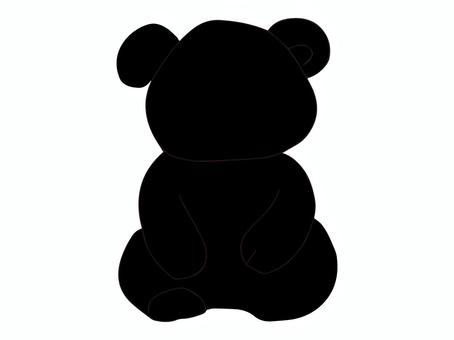 クマのシルエット クマ,ぬいぐるみ,人形,手描き,シルエット,黒のイラスト素材