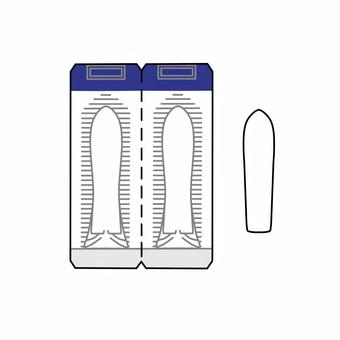 坐薬のパッケージと本体 坐薬,坐剤,医薬品,薬,医療,パッケージ,包装,座薬のイラスト素材