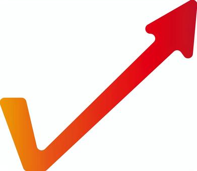 V字回復グラデーションVer2 v字回復,グラデーション,矢印,急上昇,上昇,うなぎ上り,v字,爆誕,のぼり調子,回復のイラスト素材