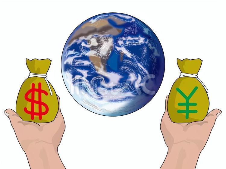 FX為替取引01_地球_CS3 為替,外貨,両替のイラスト素材