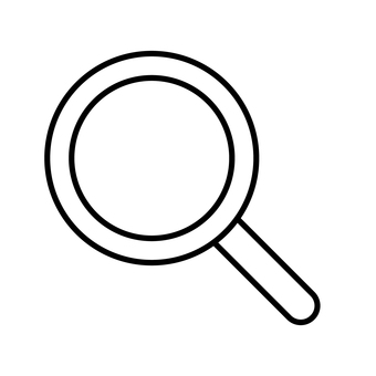 虫眼鏡の線画アイコン 虫眼鏡,ルーペ,検索,調査,見る,拡大,探す,チェック,検証,観察のイラスト素材