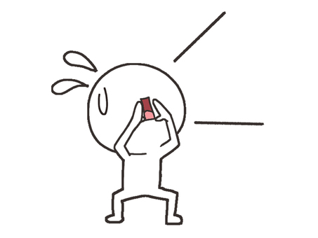 叫ぶシルエット 叫ぶシルエット シルエット,叫ぶ,大声,焦る,汗,リアクション,pop調,手描き,挿絵,ワンポイントのイラスト素材