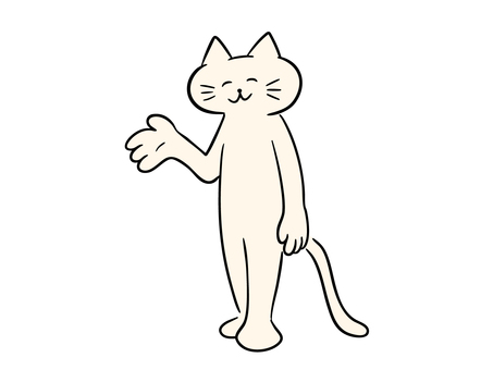 案内をする猫（カラー） 猫,案内,紹介,アピール,提示,披露,お披露目,道案内,暮らし,かわいいのイラスト素材