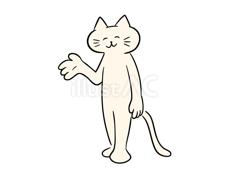 案内をする猫（カラー） 猫,案内,紹介のイラスト素材