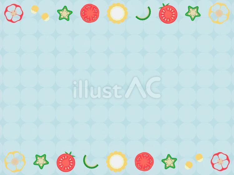 夏野菜　フレーム背景1 夏,夏野菜,野菜のイラスト素材