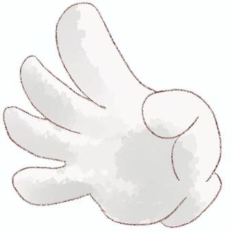 ４のジェスチャー 指,４,手,ジェスチャー,水彩,鉛筆のイラスト素材