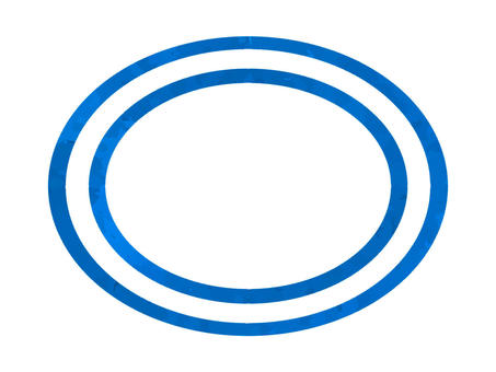 水彩風の二重丸　ブルー 水彩風,二重丸,記号,マーク,ブルー,シンプルのイラスト素材