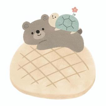 Melon bread and bear turtle, melonpan, bear, turtle, JPG and PNG