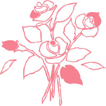 Stencil rose (pink), JPG Stencil rose (pink), , JPG