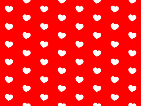 ハート柄（白ハート・赤） ハート,ハート柄,背景,赤,ビビット,白,水玉,ハートマーク,背景素材,バレンタインのイラスト素材