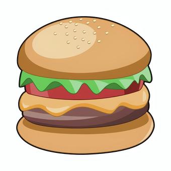 Cheeseburger illustration, cheeseburger, hamburger, fast food, JPG and PNG