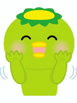 カッパ拒否 河童,拒否,否定,遠慮,なだめる,笑顔,妖怪,緑,日本,かわいいのイラスト素材