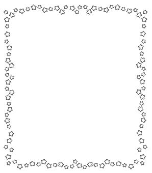 かわいい星の白黒手描き縦長フレーム 星,フレーム,枠,縦長,飾り,キラキラ,かわいい,手描き,ファンシー,テキストスペースのイラスト素材