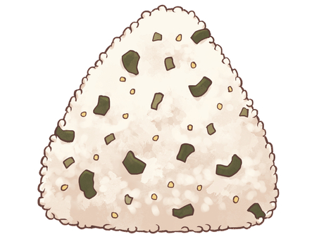 おにぎり（わかめ） 食べ物,おにぎり,おむすび,わかめ,お米,ご飯,食事,料理,シンプル,あたたかいのイラスト素材