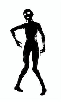 黒いゾンビ化け物幽霊 幽霊,ゾンビ,化け物,霊,黒,恐怖,怖い,お化け,妖怪,不気味のイラスト素材