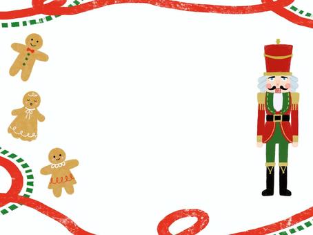 背景（クッキー、くるみ割り人形） ジンジャーブレッドクッキー,くるみ割り人形,手描き,あたたかい,ほっこり,かわいい,おしゃれ,やさしい,クリスマス,12月のイラスト素材