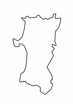 秋田県のシンプルな輪郭 秋田県,線画,ライン,地図,シンプル,輪郭線,都道府県,ラフ,グラフィック,グラフィカルのイラスト素材