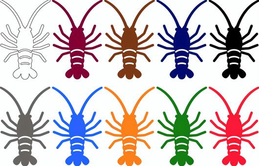 ピクトグラムの伊勢海老です。 伊勢海老,シンプル,エビ,ロブスター,甲殻類,シーフード,魚介類,海産物,お祝い,高級のイラスト素材