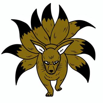 怖い九尾 九尾,狐,妖怪,動物,生き物,怖い,神話のイラスト素材