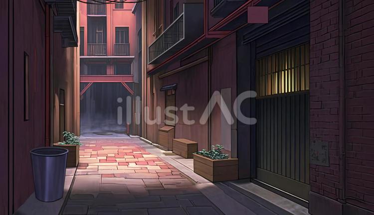 昼の路地裏 路地裏,昼,薄暗いのイラスト素材