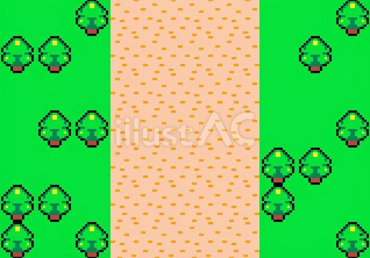 RPG風の道のマップの背景のドット絵4 風景,rpg,冒険のイラスト素材