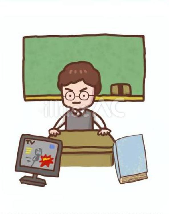 学校教育・TV（メディア）・本のイラスト 先生,黒板,授業のイラスト素材